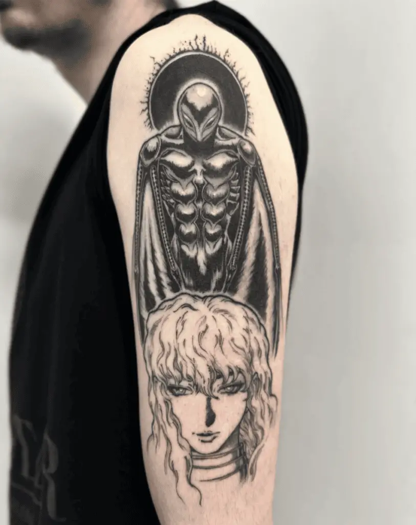 Griffith Behind Femto and The Eclipse Upper Arm Tattoo