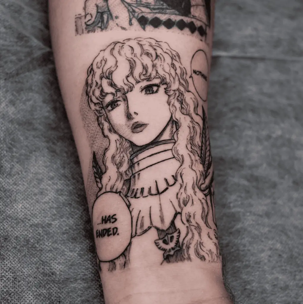 Griffith With Manga Speech Bubbles Arm Tattoo