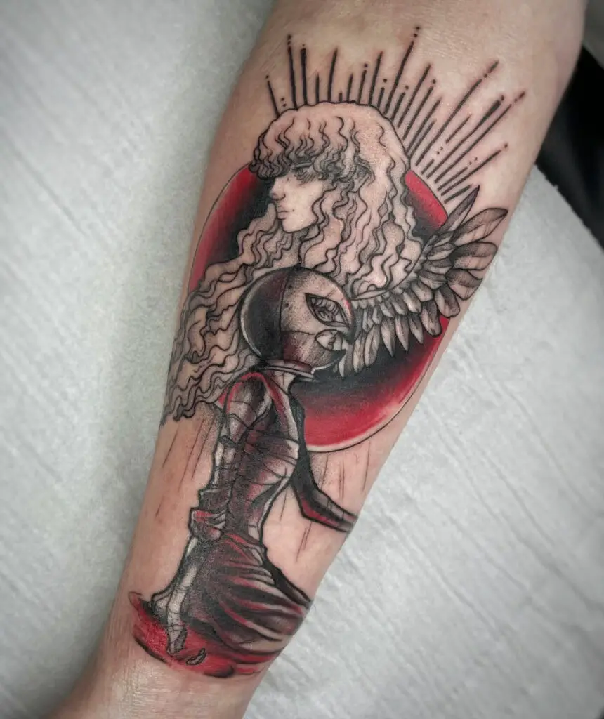 Griffith and Femto Red Eclipse Background Arm Tattoo