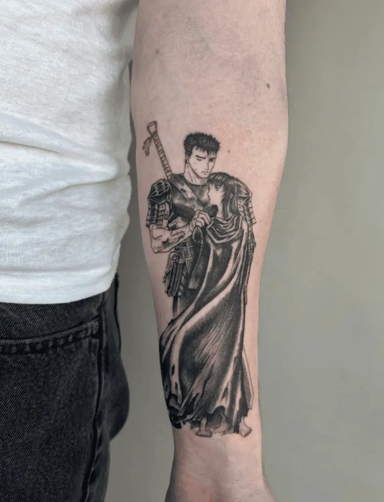 Guts With a Girl Arm Tattoo