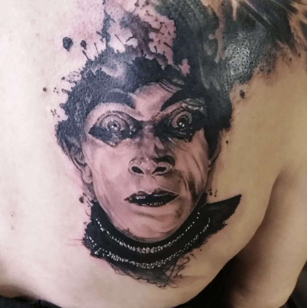 Ink Splatter Cesare in Emotionless Look Tattoo