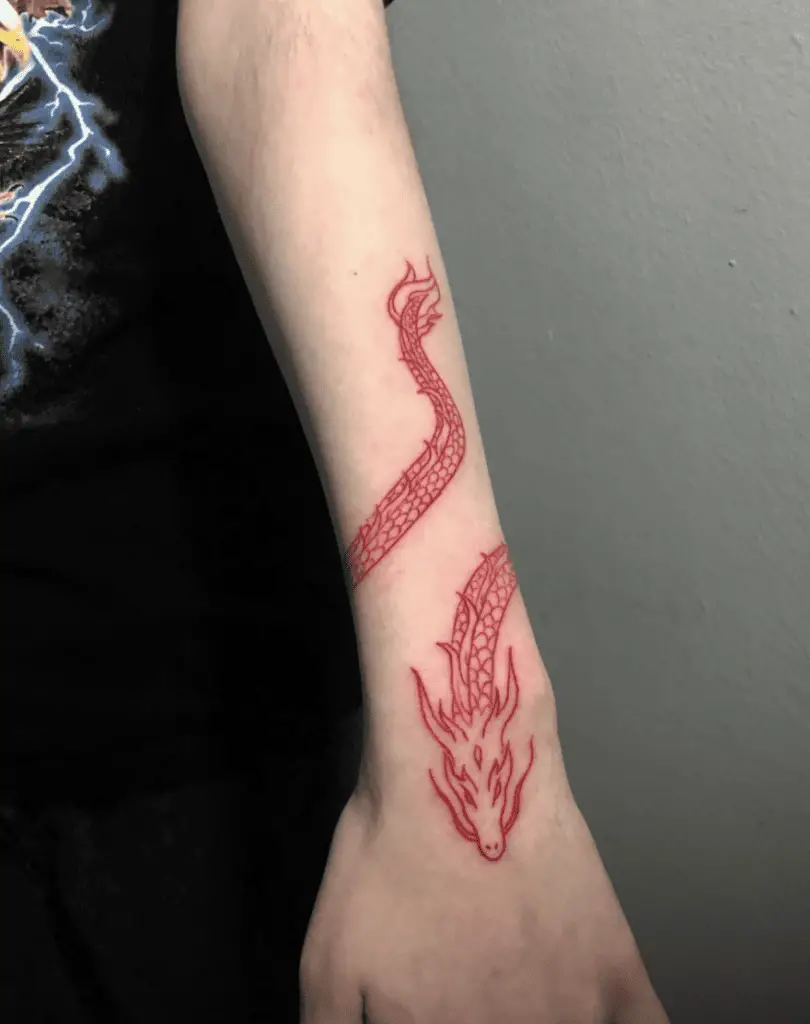 Red Dragon Arm Tattoo