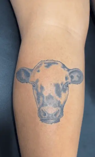Greyish Cow Head Tattoo