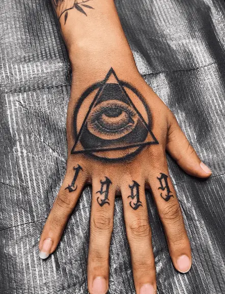 Eye of Providence with 1999 Year Tattoo