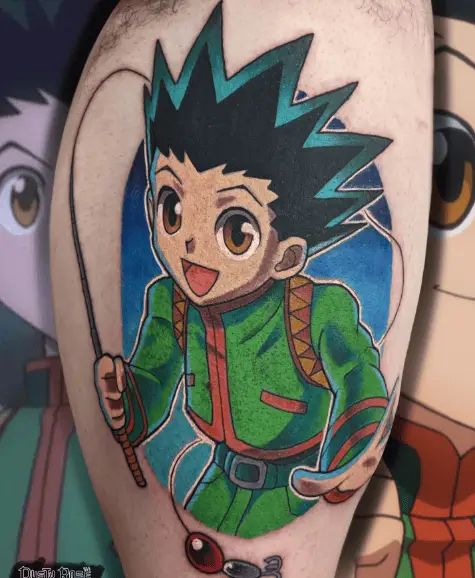 Gon Freecss with Fishing Rod Tattoo
