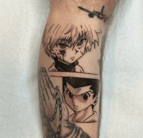 Gon and Killua Manga Panel Forearm Tattoo