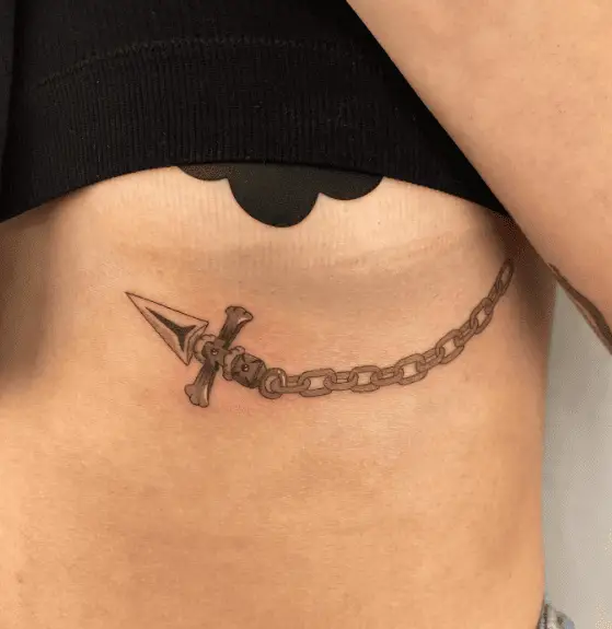 Kurapika Chain Under Boob Tattoo