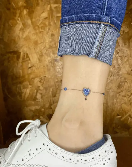 Blue Stone Anklet Tattoo