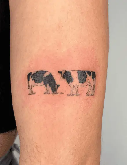 Twin Cows Arm Tattoo