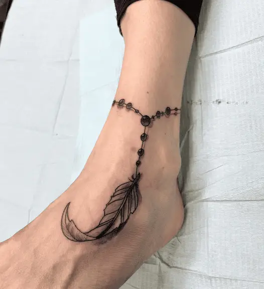 Sketch Style Ankle Band Tattoo