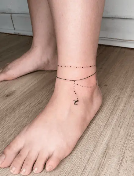 Initial C Anklet Tattoo