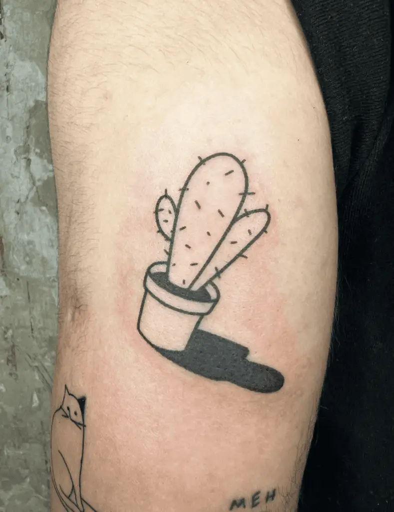 Cactus Shadow Arm Tattoo