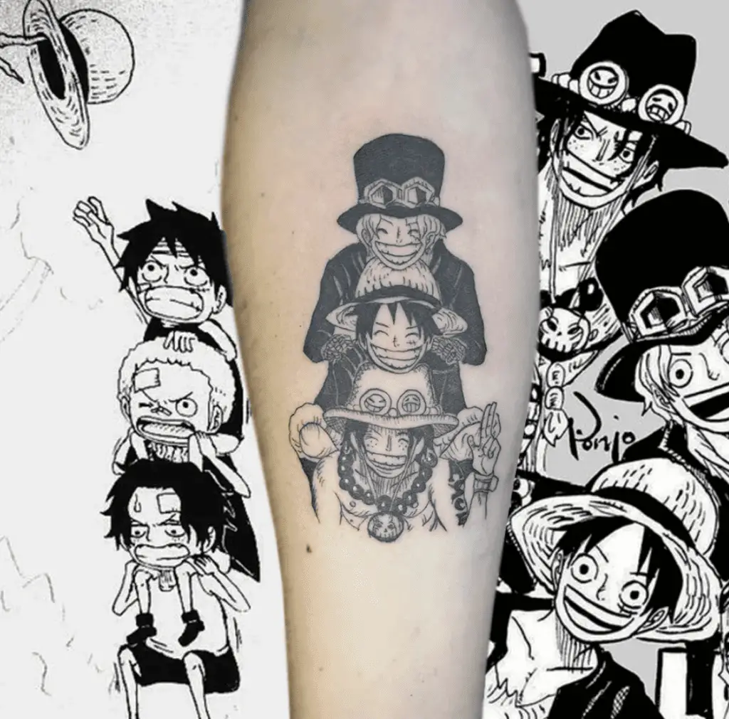 Happy Sabo, Luffy and Ace Arm Tattoo
