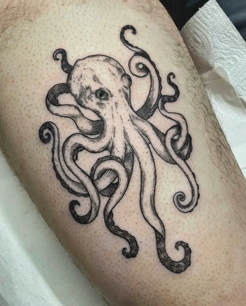 Illustration of Octopus Leg Tattoo