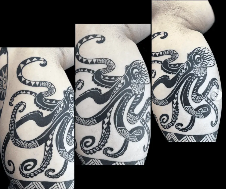 Polynesian Kraken Leg Tattoo