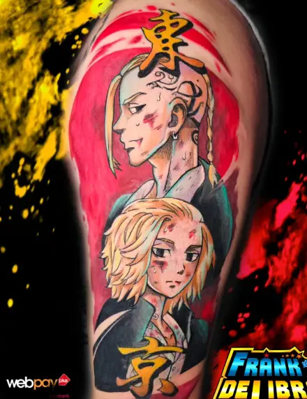 Colorful Manjiro and Ken Tattoo
