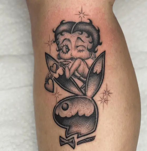 Betty Boop Bunny Grey Tattoo