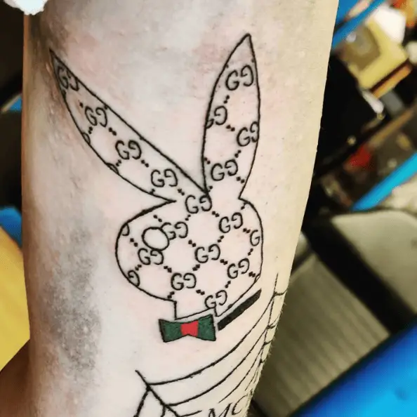 Black Line Gucci Playboy Bunny Tattoo