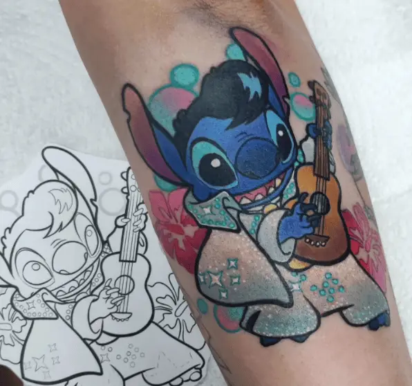 Sparkling Elvis Stitch Tattoo