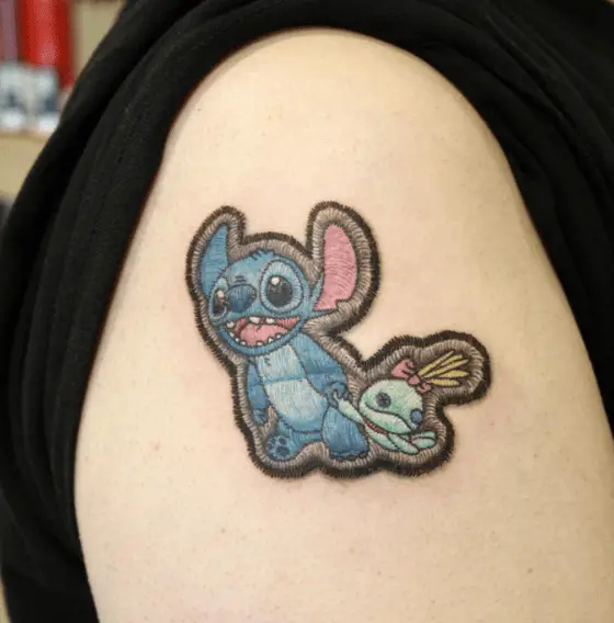 Stitch and Scrump Patch Style Tattoo