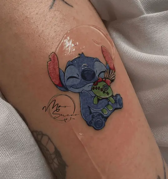 Stitch Hugging Scrump Tattoo Piece