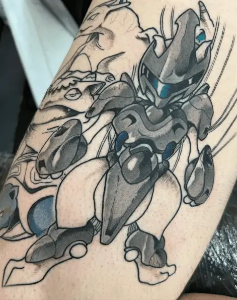 Dark Grey Mewtwo and Clones Tattoo