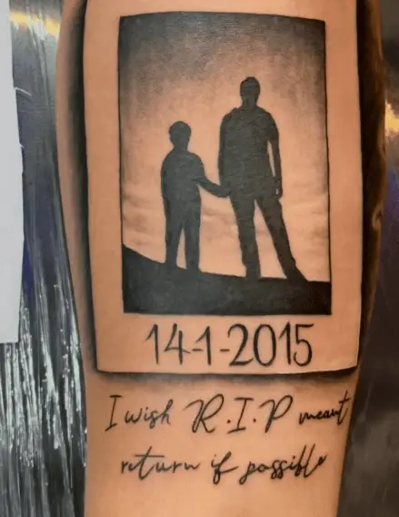 Father and Son Portrait RIP Tattoo