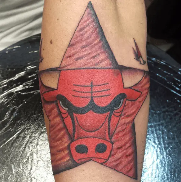 Star Shaped Chicago Bulls Tattoo
