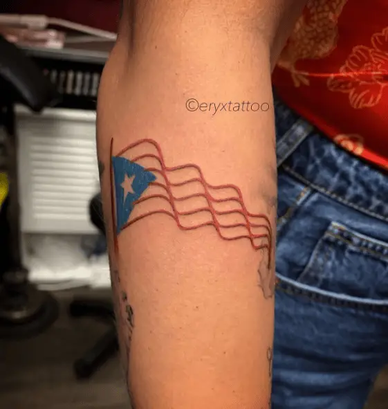 Humboldt Park Puerto Rican Flag Tattoo