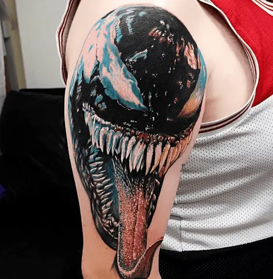 Multicolored Realistic Venom Tattoo