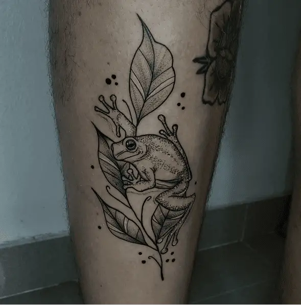 Realistic Frog Puerto Rico Tattoo 