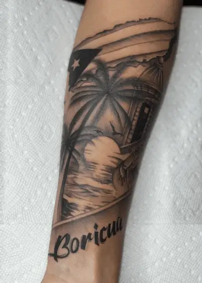 Puerto Rican Inspired Forearm Tattoo