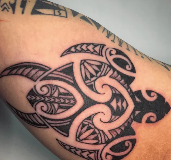 Tribal Polynesian Turtle Tattoo