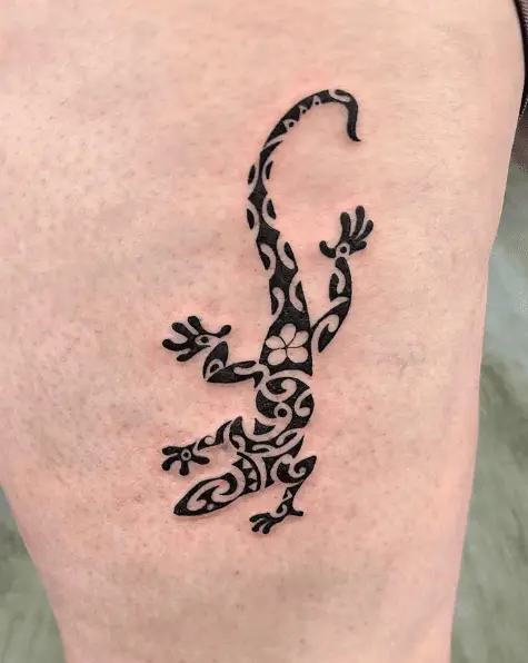 Polynesian Themed Hawaiian Gecko Tattoo