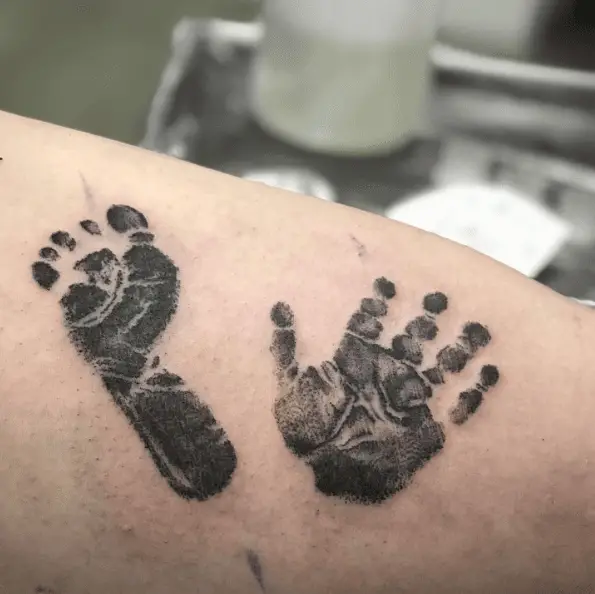 Baby Hand and Foot Prints Tattoo
