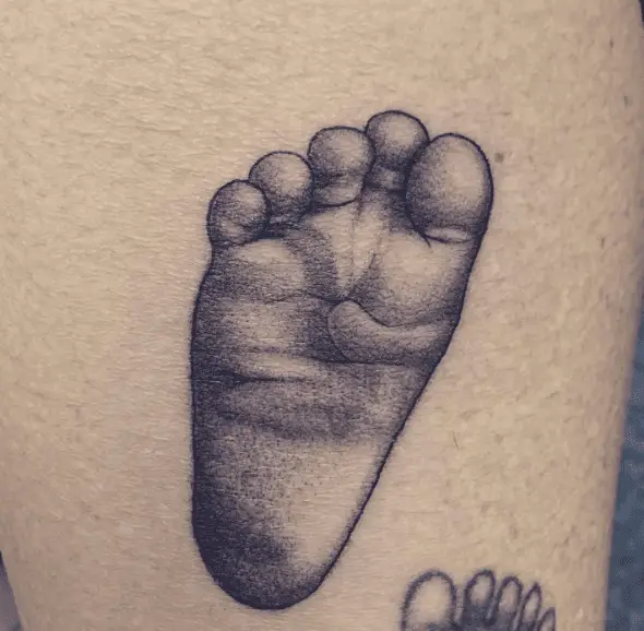 Realistic Baby Foot Tattoo 