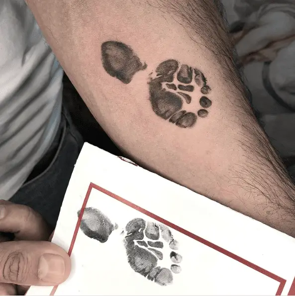 Baby Footprint Hand Tattoo