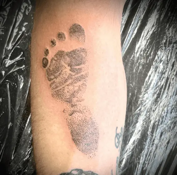 Dot Work Baby Footprint Tattoo