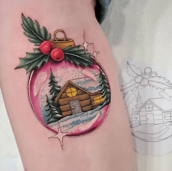 Winter Season Christmas Egg Deco Tattoo
