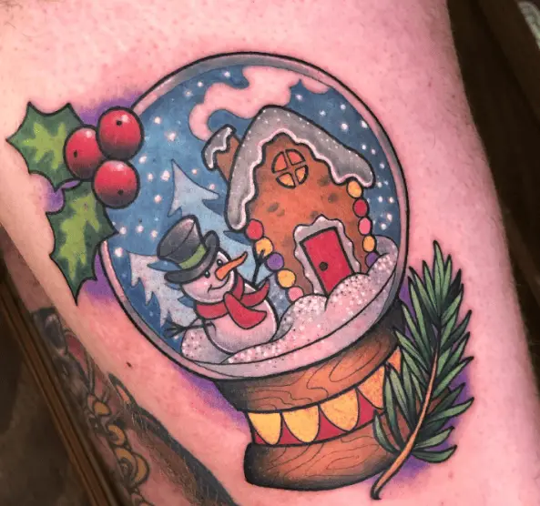 Winter Snow Globe Christmas Tattoo
