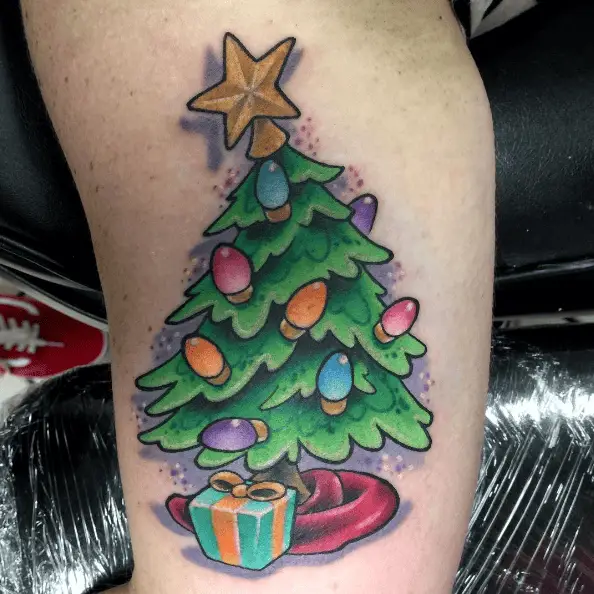 Decorated Christmas Tree Tattoo