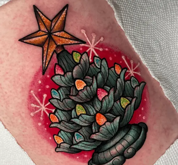Ceramic Christmas Tree with Star Tattoo