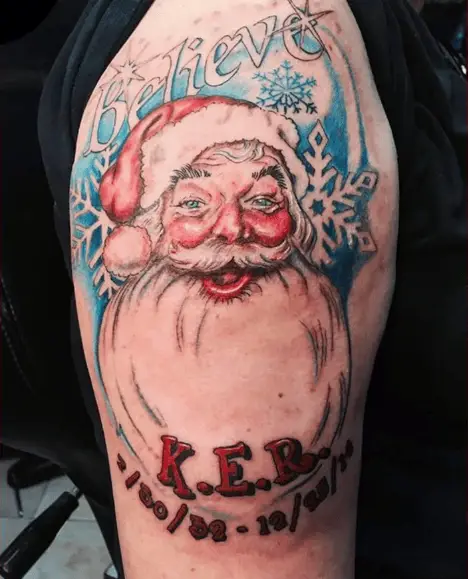 Santa Face Portrait Tattoo