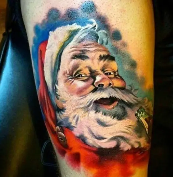 Santa Claus Painting Style Tattoo
 
