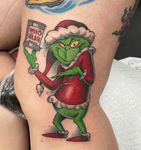 Grinch Santa Tattoo
