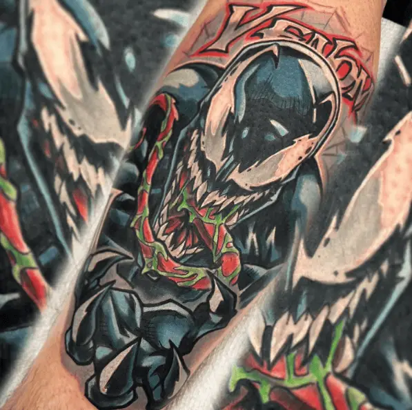 Spidey Black Venom Tattoo