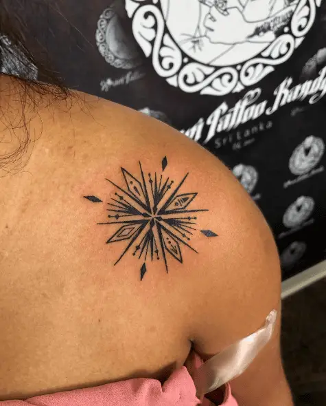 Sparkling Snowflake Shoulder Tattoo