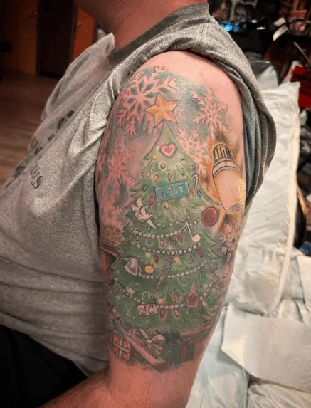 Christmas Themed Arm Tattoo Piece