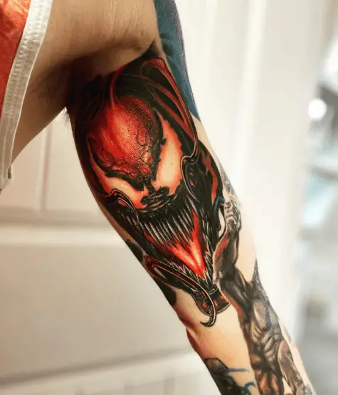Venom Comic Arm Sleeve Tattoo