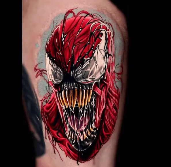 Red Ink Venom Carnage Tattoo Piece